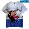 Summer Children's Gabby's Dollhouse Series 3D Cartoon Casual Loose Short Sleeves for Daily Comfort