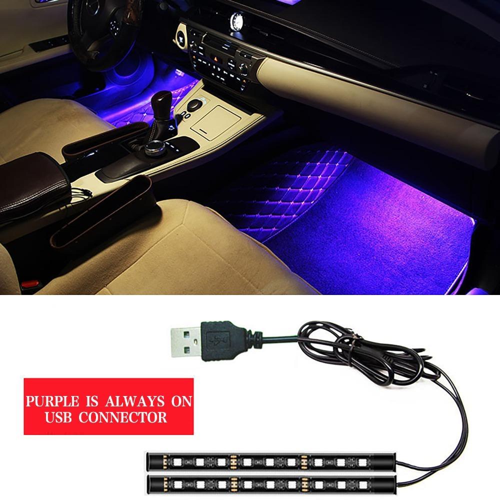 Plug And Play Car Interior Ambient Foot Strip Light USB Plug Ambience Night Light LED Spotlight