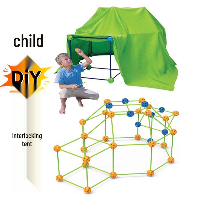 

Children s DIY Bead and Building Blocks Creative Tent Fort Kit