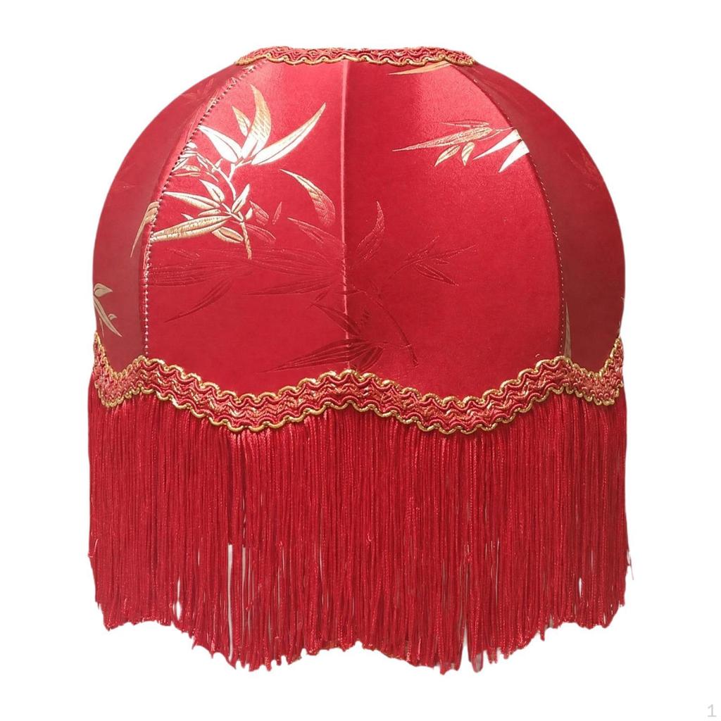 Shade with Soft Fringe, E27 Socket, Classic Ornament, European , Suitable for Bedroom, Living Room,