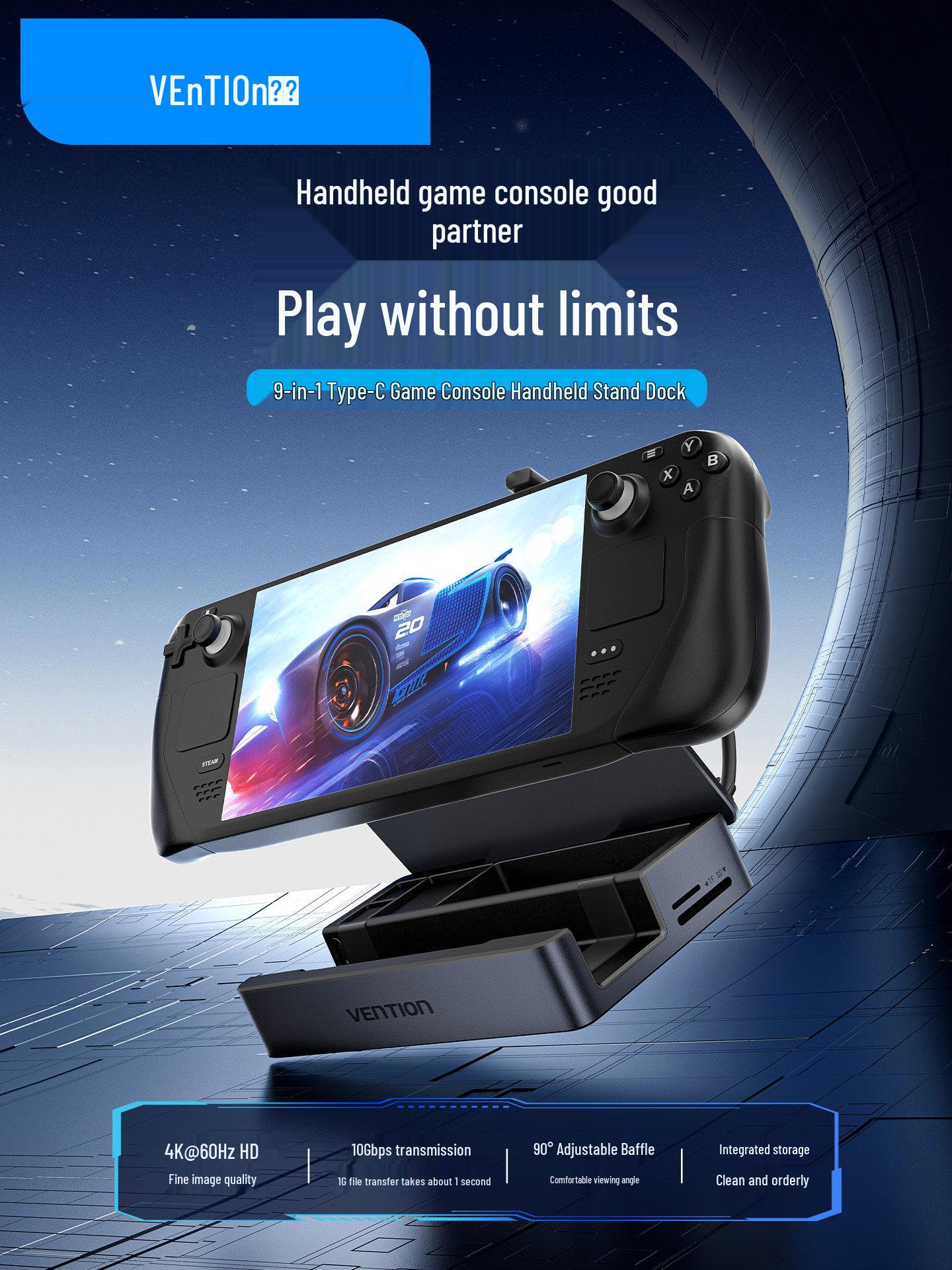 Weixun 9-in-1 USB 3.2 Docking Station: Type-C to 4K HDMI Handheld Game Stand