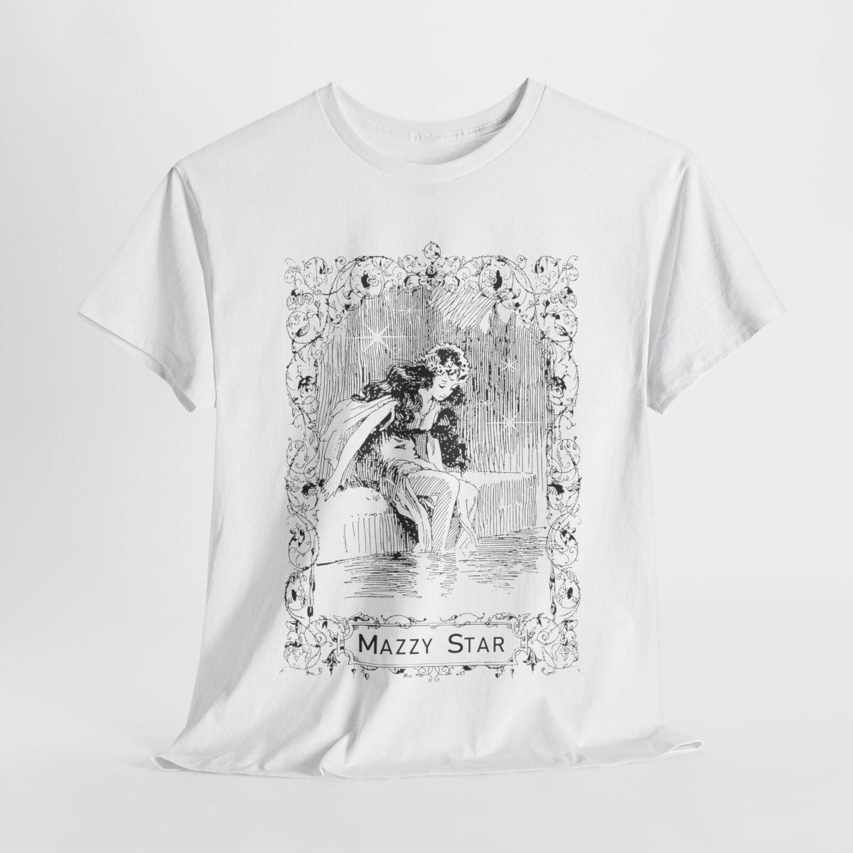 

Mazzy Star Vintage T-Shirt Mens Womens Tees Top- Mazzy Star Line Drawing Whimsical Mermaid,Unisex Tee S