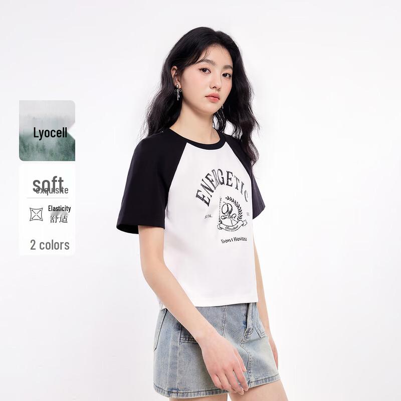 Women s H-Line Round Neck Raglan Sleeve T-Shirt S