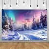 Winter Snowflake Christmas Photography Backdrop Decor Xmas Pine Tree Snowman Glitter Merry Christmas Party Photo Background Prop