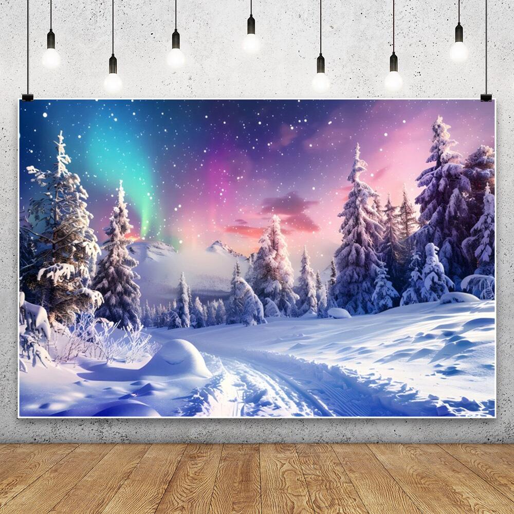 Winter Snowflake Christmas Photography Backdrop Decor Xmas Pine Tree Snowman Glitter Merry Christmas Party Photo Background Prop