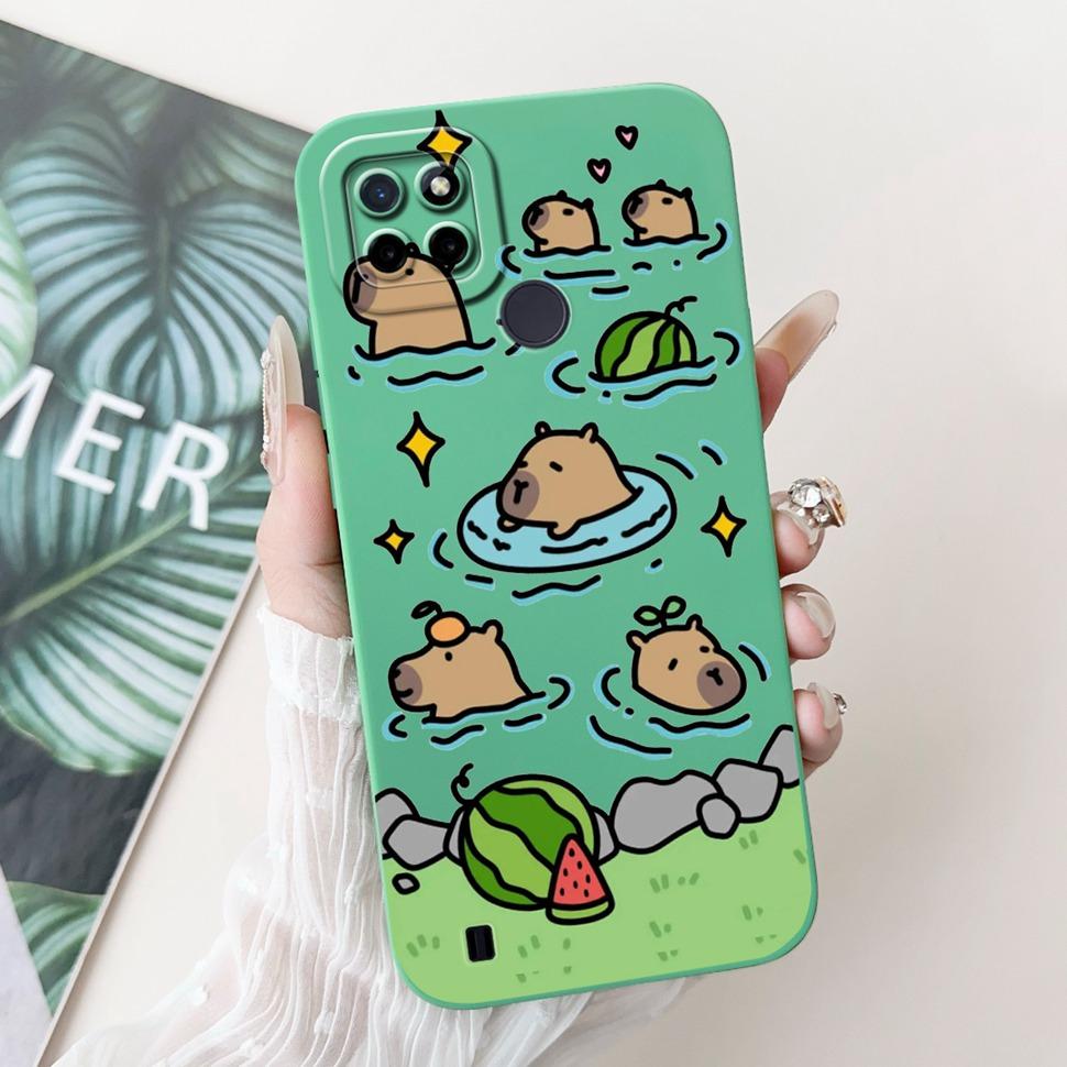 For Realme C21Y Case Luxury Painted Cover  RMX3261 RMX3263 Soft Silicone Phone Case For Realme C 21Y C21Y Coque TPU Back Cover