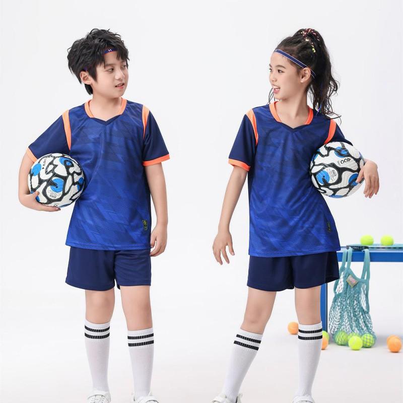 Kids Soccer Jersey Set Boys Girls Quick Dry Short Sleeve Training Uniform Students
