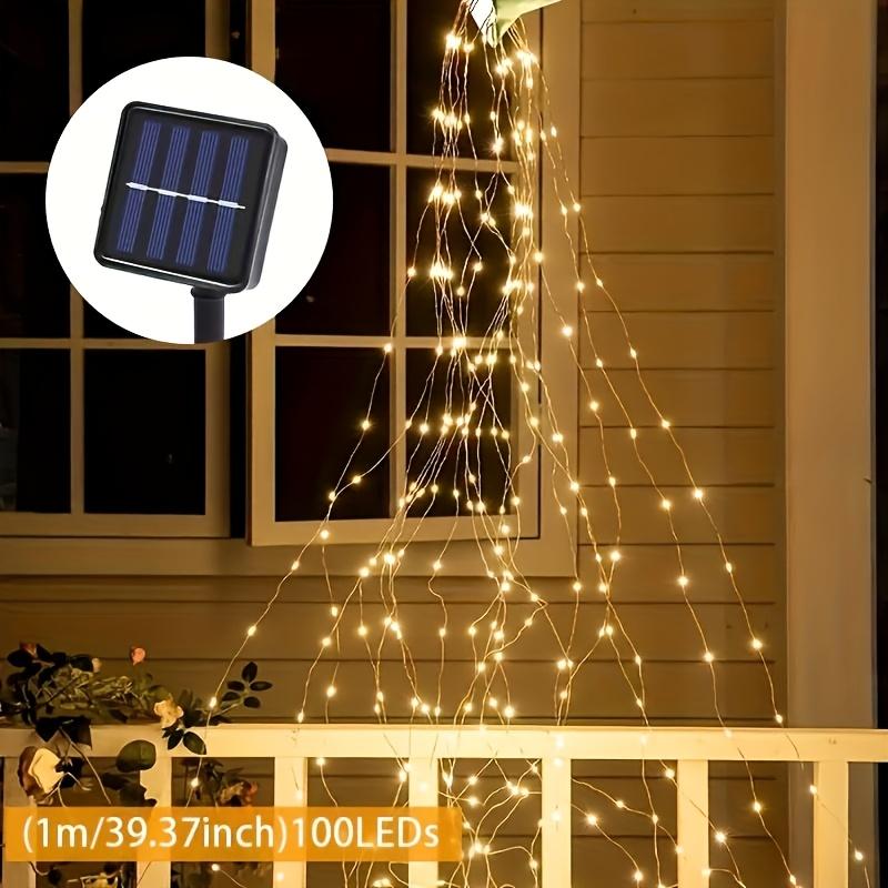 LED Solar Firefly Bunch Light 8 Mode Fairy Copper Wire Horsetail Waterproof String Light for Outdoor Garden Christmas Decor Lamp