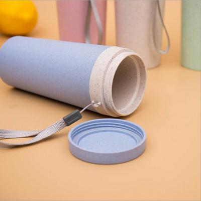 Wheat Straw Water Bottle With Mouth Single-layer Wheat Fragrance Carry-on Cup for Home Office Car Outdoor School