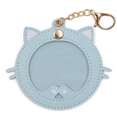 Cute Badge PU Keychain Protects and Displays Anime Fits 75mm Badges Light Cat-Shaped Case, Leather, Style, Transparent, Badges, Storage, Collects,