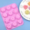 12 Flower-Shaped Silicone Cake Mold Cupcake Jelly Candy Chocolate Decoration Baking Tool Moulds