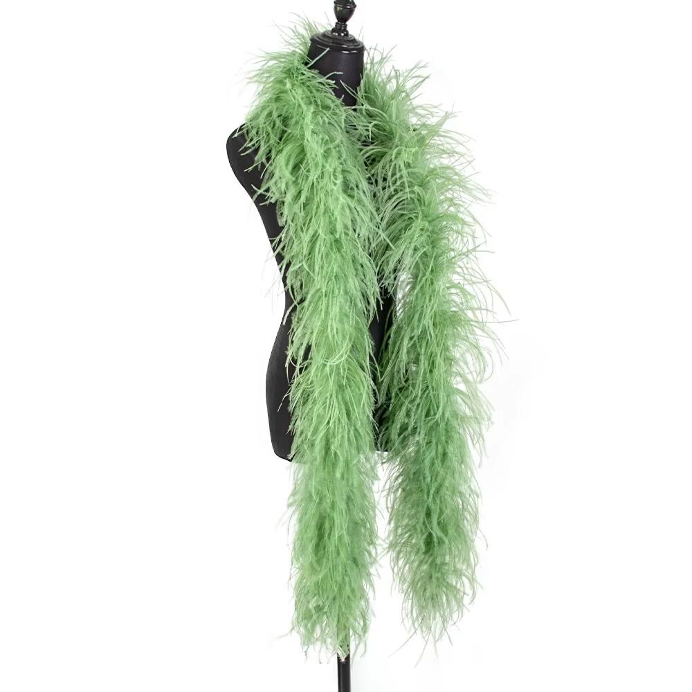 DIY 6 Ply Ostrich Feathers Boa 0.5M/1M/2M/3M Long Feather Shawl Costume Boa Plumes Carnival Clothes Dress Sewing Feather Trim Crafts