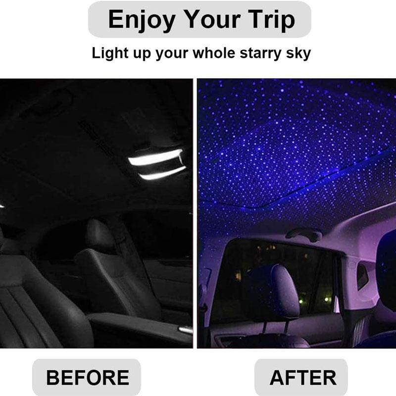 LED Starry Sky Projector Night Light Romantic USB Night Light Adjustable USB Car Lights Auto Roof Ceiling Lamp Bedroom Light