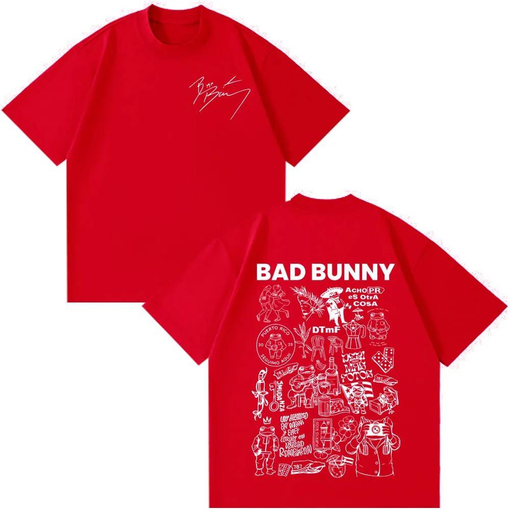 Unisex Women Fashion T Shirts Rapper Bad Bunny Tour 2026 Debi Tirar Mas Fotos DTMF Merch T-shirt Cotton Casual Vintage T-shirts