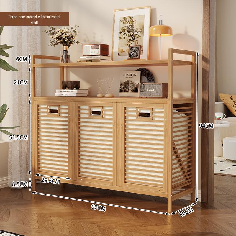 Multi-layer Bamboo Storage Cabinet for Bedroom: Toy and Clothes Organizer, Drawer and Shelf Unit