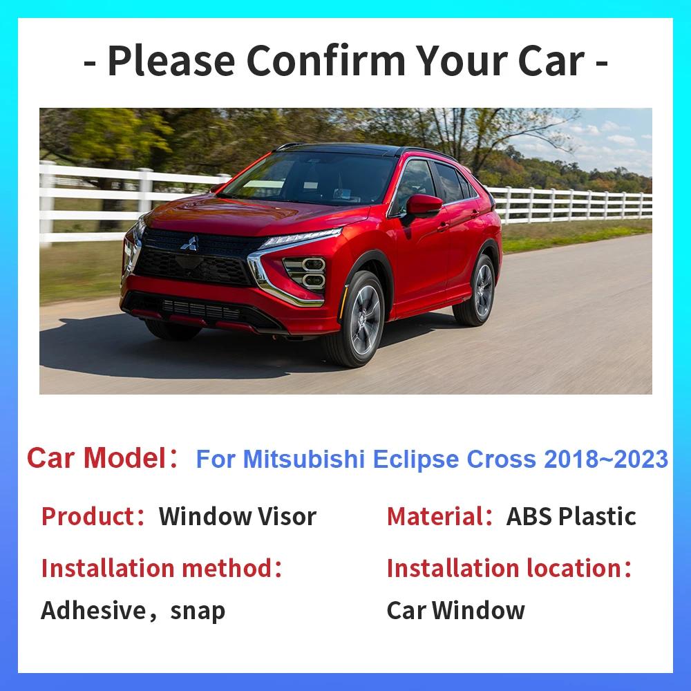 For Mitsubishi Eclipse Cross GK GL YA 2018~2024 Car Window Visor Sun Rain Guard Vent Smoke Deflector Covers Exterior Accessories