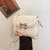 High Value Foreign Style Small Bag Women's 2025 Autumn New Popular Solid Color Messenger Bag Fashion Bow Small Square Bag