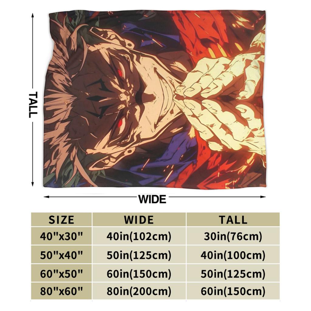 Ryomen Sukuna Velvet Throw Blanket Jujutsu Kaisen Anime Blanket for Sofa Travel Lightweight Bedspread,