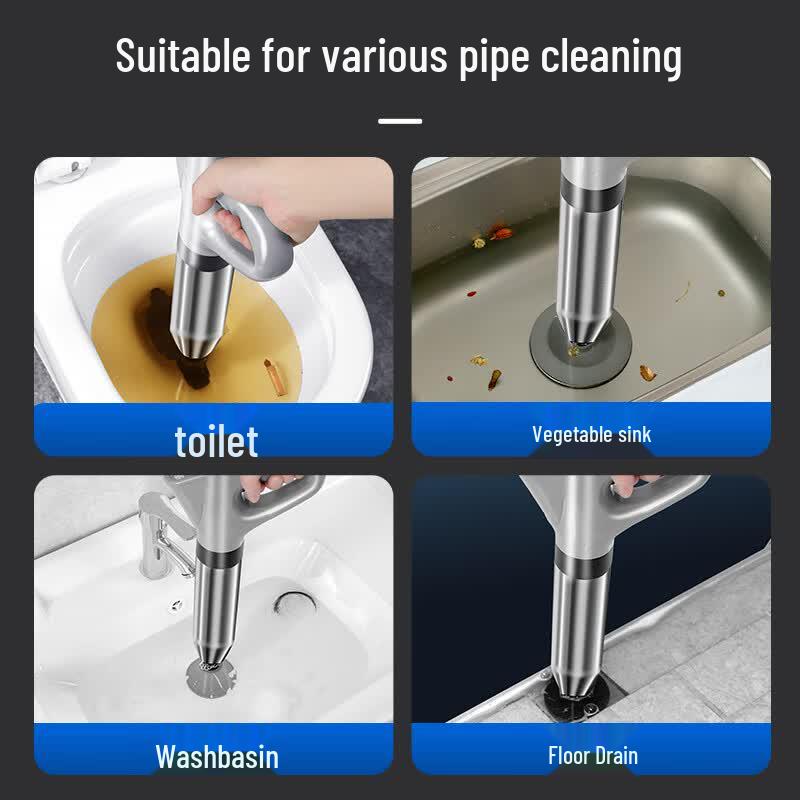 Stainless Steel Toilet Plunger & Sewer Dredger Set