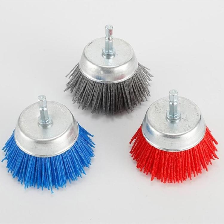 Bristle Brush Surfaces Polishing Tool Fine Abrasive Fibers Electric Drill Brush 1/4 Inch Handle for Detailed Workmanship