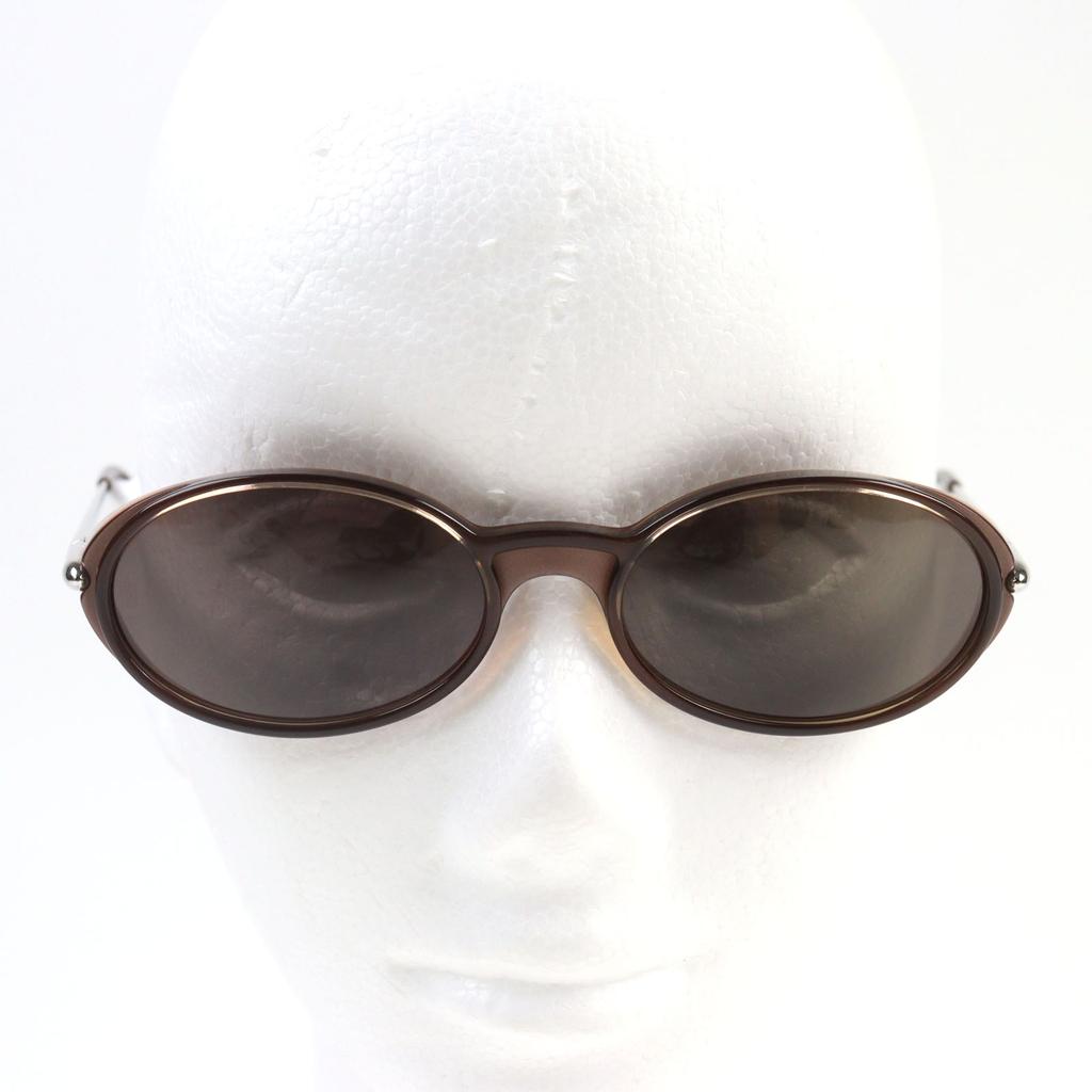 Excellent Cartier sunglasses 2C decor logo engraved oval shape Clear Brown Silver men Used