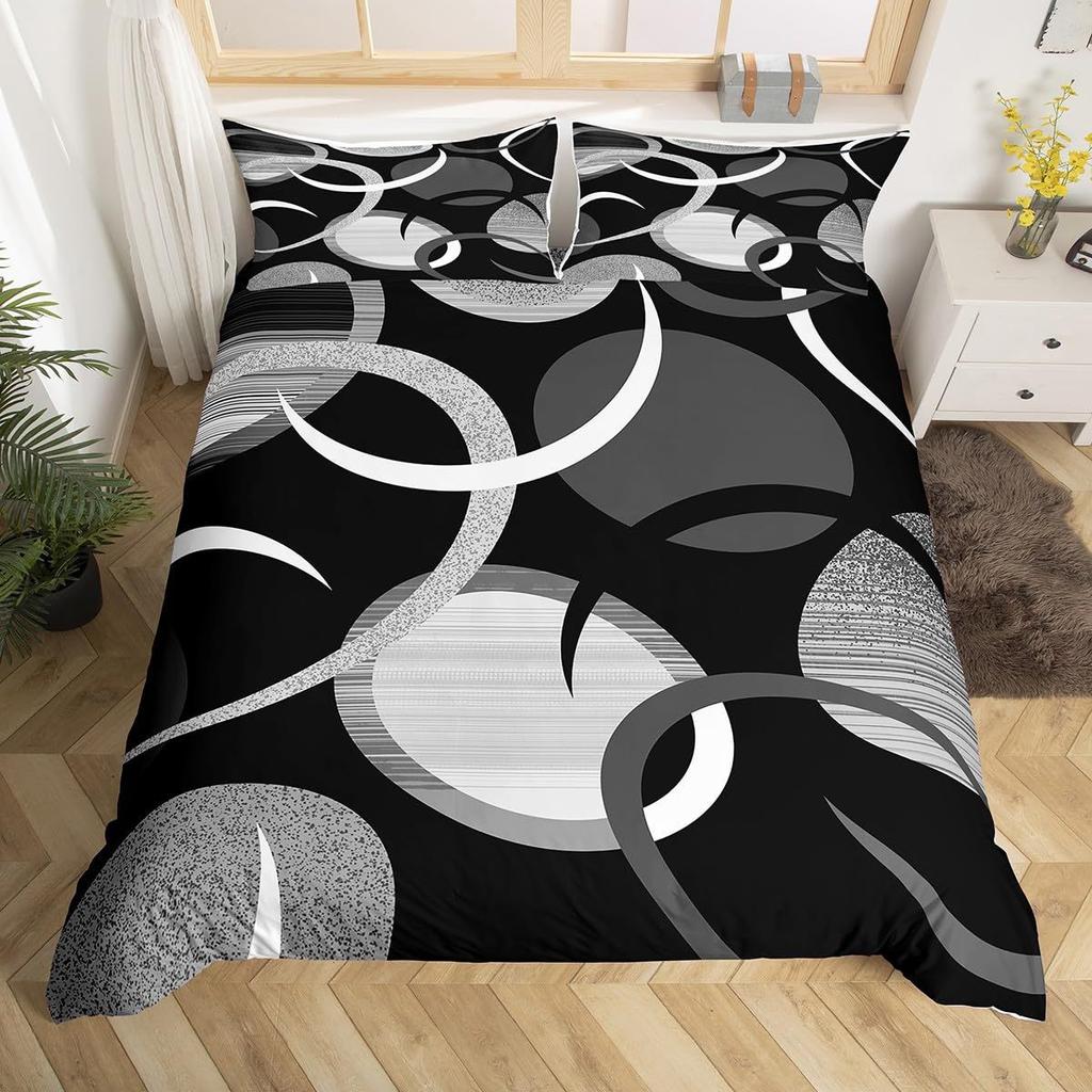 Abstract Line Art Duvet Set Bedding Set Soft Geometric Quilt Set Modern Room Decoration Kit