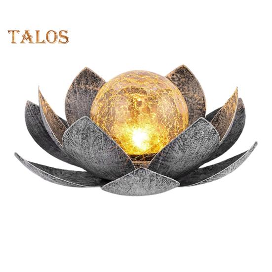 Luce solare a forma di loto, accensione/spegnimento automatico, IP55, impermeabile, design wireless, lampada solare da giardino, prato, patio, decorazione per esterni