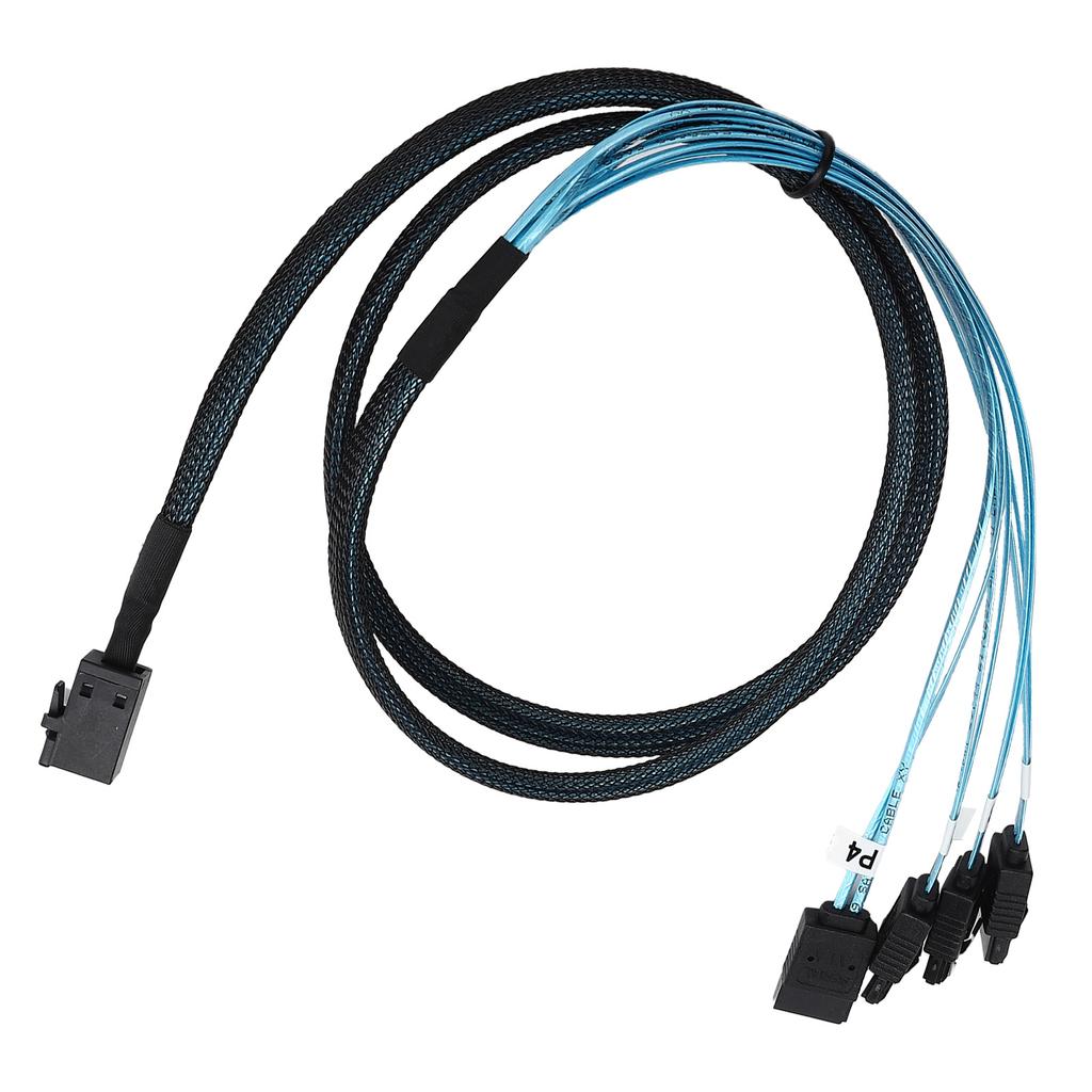 Mini SAS HD 12GB SFF‑8643 auf 4 SATA LSI Adapterkabel 1m 1.1yd Geflochtenes Kupfer Ersatz