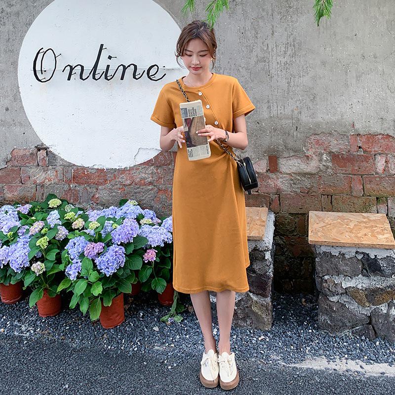 

Женское летнее платье-футболка высокого класса, утягивающее талию S жёлтый