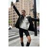 Black Long PU Leather Suit Jacket Women's Loose Spring Autumn Coat with Elegant Style Plus Size Leather Jacket