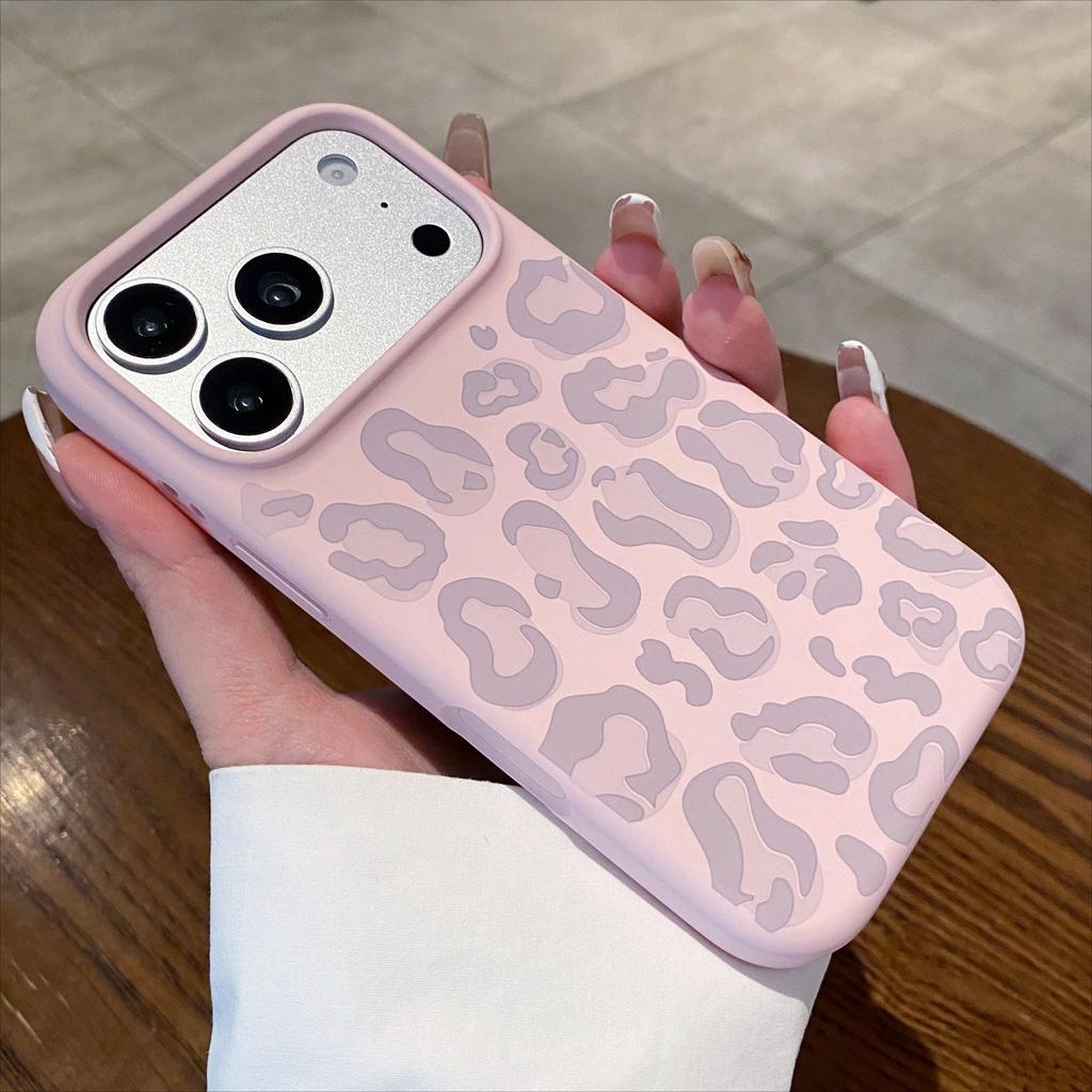 Liquid Silicone Leopard Print Soft Case For Apple iPhone 17 Air 16Pro 15 14Plus 13 Pro Max 16ProMax Protection Cover Shockproof Aesthetic Funda