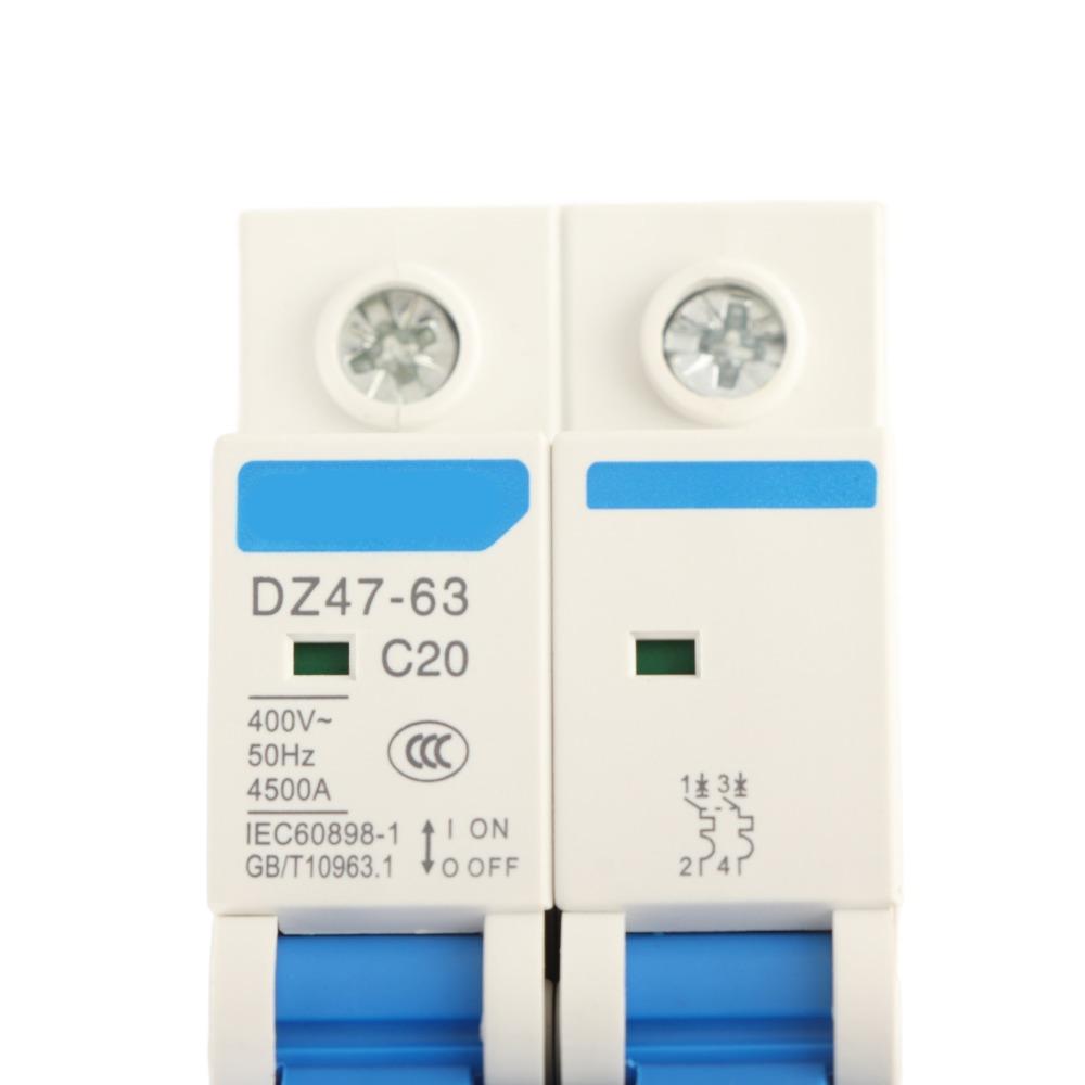 MCB DZ47‑63 Circuit Breaker 2P 20A 400V 2 P Mini Circuit Breaker 2 P Circuit Breaker Circuit Safety