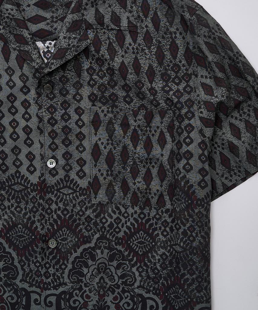 Seopiseuedisyeon Full Print Short Sleeve Shirt Gray