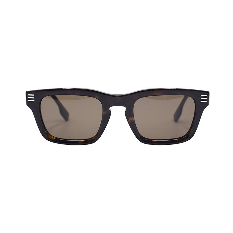 Burberry B. Stripe Minimalist Square Sunglasses Men Sunglasses Tortoise B4403-F-3002/73