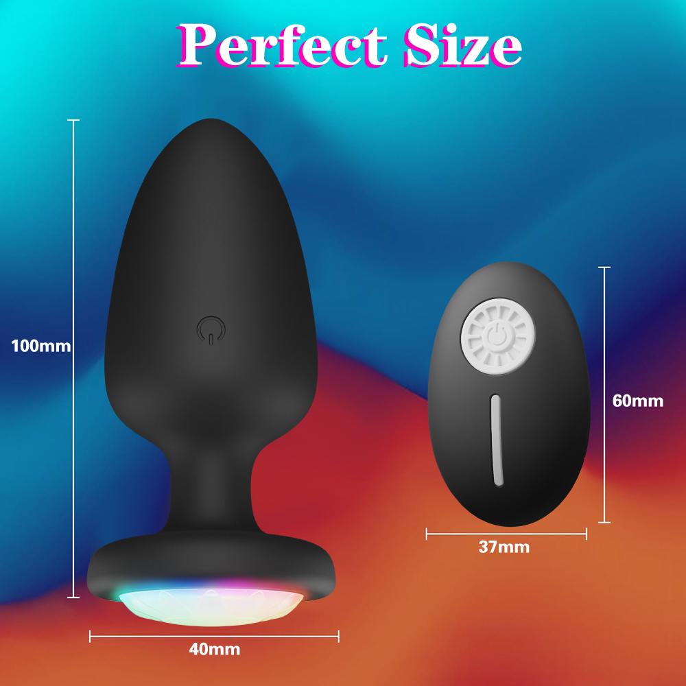Remote Control Rotating Butt Plug LED Wiggle Anal Vibrator Unisex Sex Stopper Adult Toys for Couples Intimacy Accessories