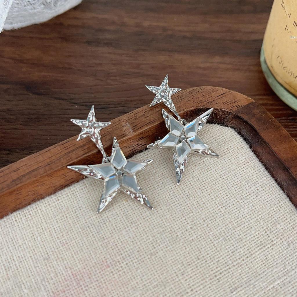 Elegant Korean Star Stud Earrings for Women - Versatile, Stylish, and Cool Fashion Ear Accessories