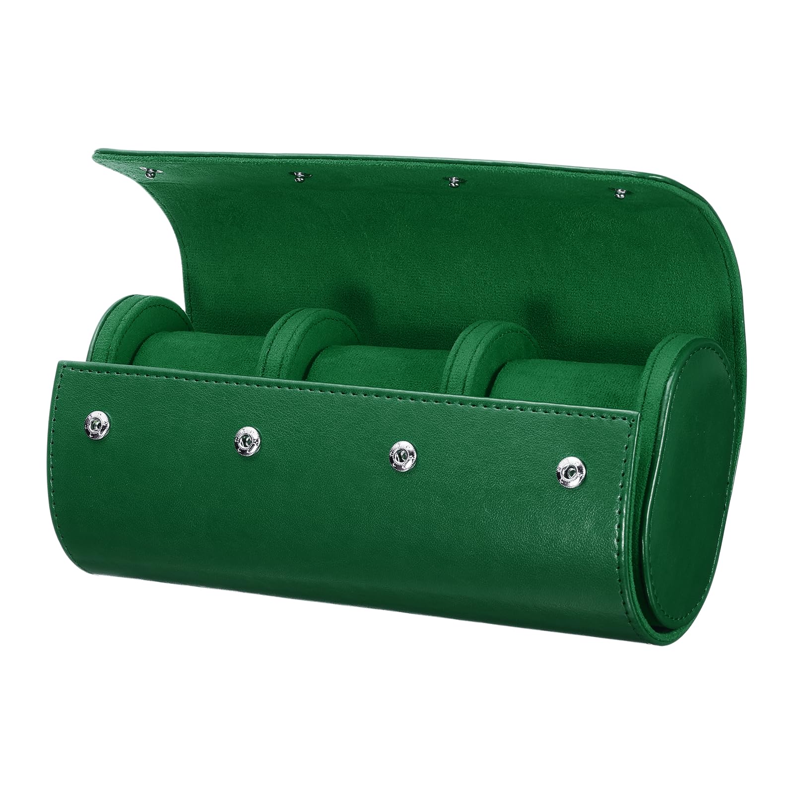 

uxcell Portable Leather Watch Case for Men and Women, 3-Slot Watch Roll Travel Case, for Travel, Display, Home Storage, Green