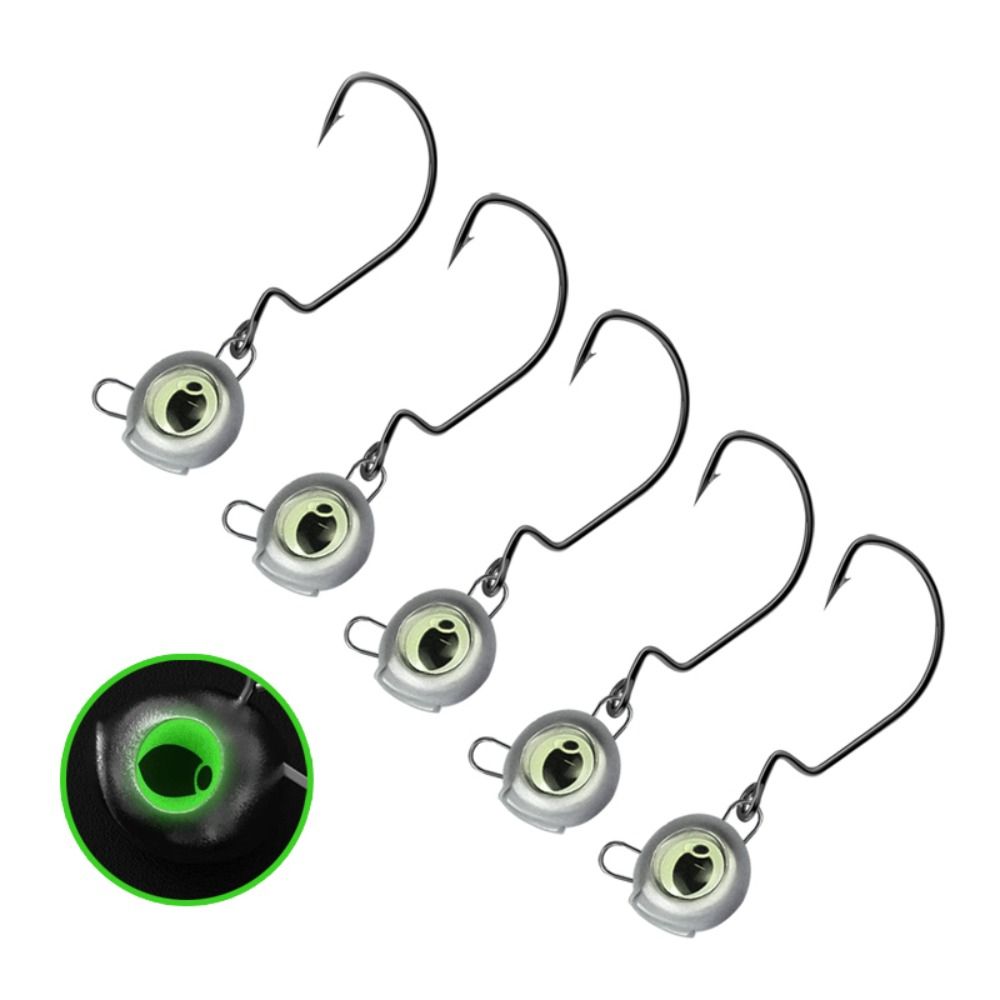 

10PCS Metal Fishing Worm Lure Hooks Silver Seawater Freshwater Fishhook Swing Jig Tackle Fishing 3.5g 10PCS