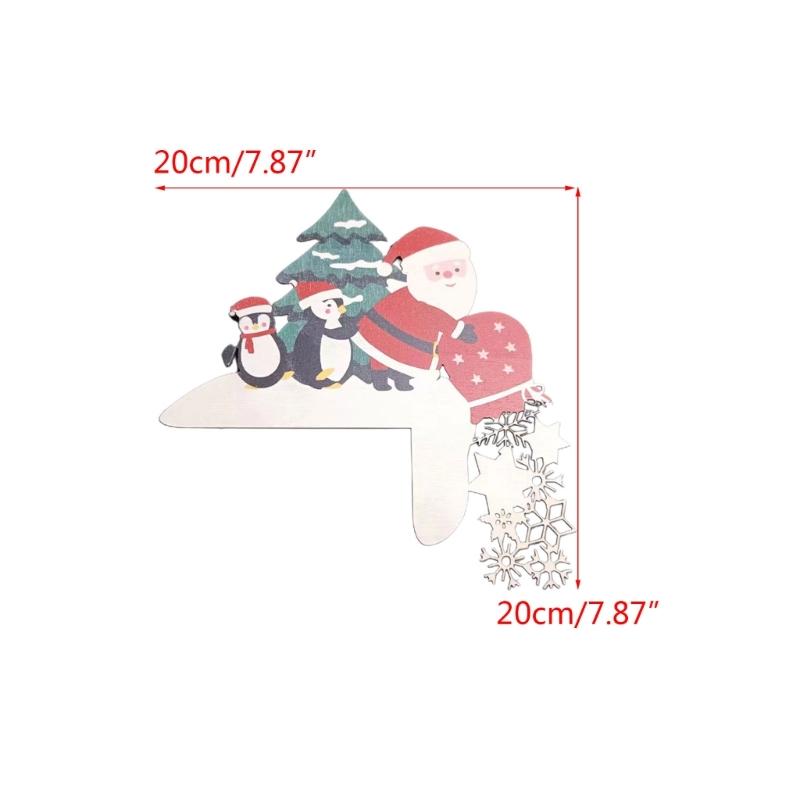 Weihnachts-Türrahmen-Dekoration Holz Weihnachtsmann Ornamente Weihnachtsdekorationen Neujahr 2024 Wand Eckschild Heimparty