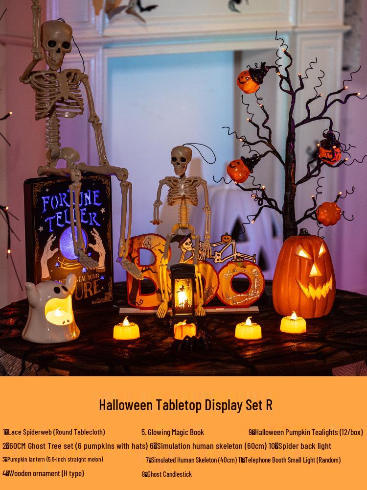 Halloween Glow-in-the-Dark Pumpkin Lantern Set for Party Decorations