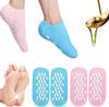 LandVK Moisturizing Spa Gel Socks to Repair Dry Feet and Cracked Knees for Women and Men, Silicone, Multicolor, Free Size, Pack of 2 Pair