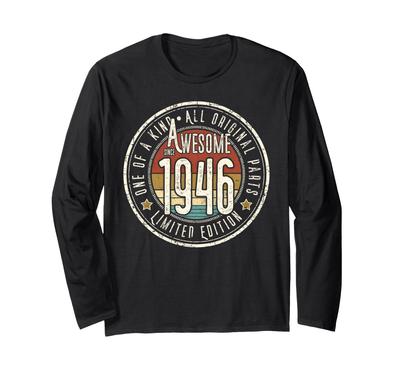 Großartig seit 1946 79. Retro Geburtstagsfeier Vintage Langarm-T-Shirt