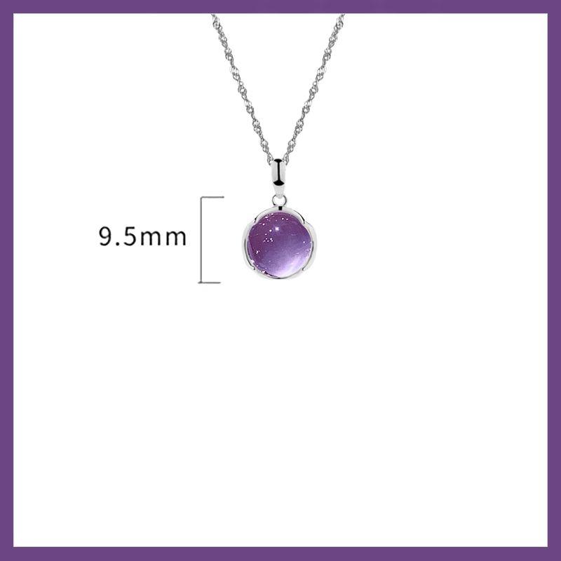 

Daytime Set Amethyst Necklace Pendant Fancy Light Luxury Minority Sterling Silver Accessories Female Girlfriends Birthday Gift Ornament Small Amethyst Necklace (White Gold)