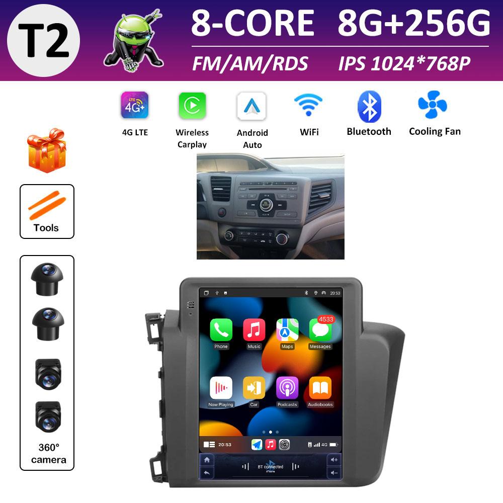 Cooling Fan Android OS Car Video for Honda Civic 2012 2013 2014 - 2015 Video Player DSP Stereo Bluetooth GPS Navigation No 2 Din