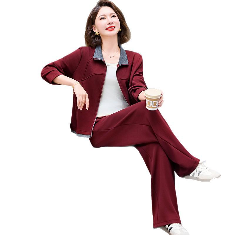 2025 Trendy Autumn Cardigan Sweatshirt Set for Stylish Middle-aged & Elderly Women - Versatile Two-piece Outfit