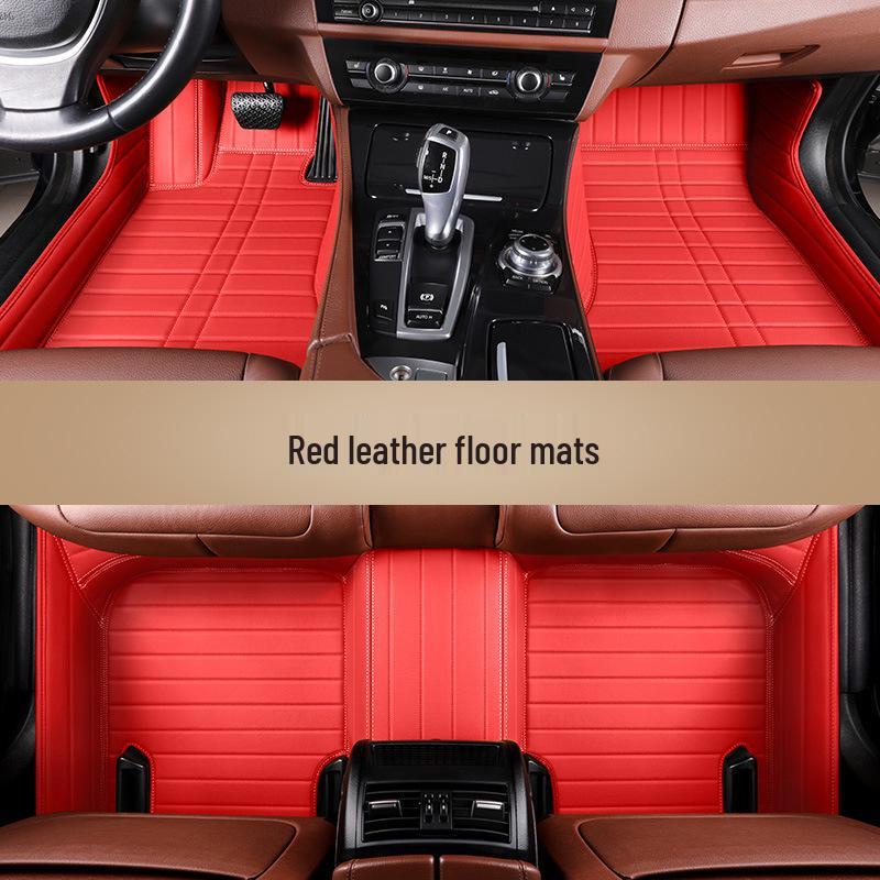 Genuine Leather Car Floor Mats for 22 Volkswagen Models: Magotan, Tiguan L, Teramont X, Passat - Full Surround.