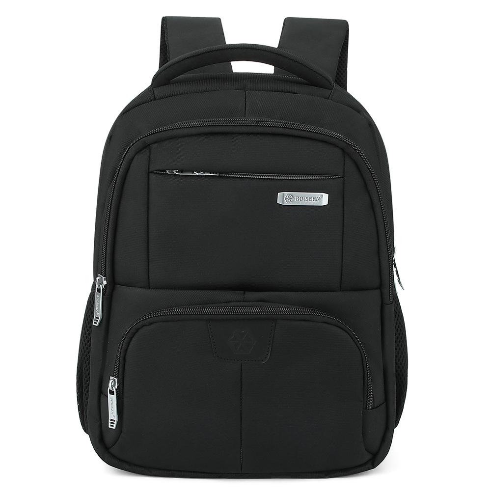 

Мужская деловая сумка-рюкзак для ноутбука с боковыми сетчатыми карманами, модная повседневная студенческая дорожная сумка большой вместимости черного цвета чёрный