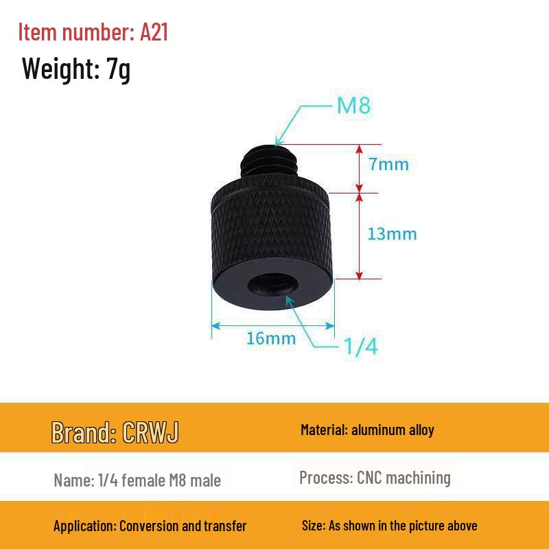 1/4 to 3/8 M4 M5 M6 M8 Screw Adapter for Tripod, Pan/Tilt Camera, Hot Shoe Mount & Light Stand