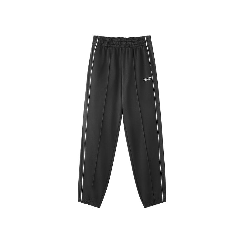 Skechers Sports Alliance Series Comfortable Loose Knit Retro Sports Casual Pants Women bottoms Carbon-Black L125W090-0018 L