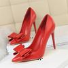 New Woman Yellow Blue Pink Sexy High Heels Pumps Butterfly Knots Party Shoes Female Escarpins Talons Stiletto Wedding Pumps